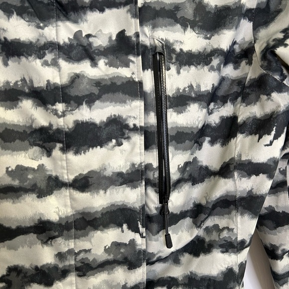 MOUNTAIN HARDWARE Barnsie Recco Gray Watercolor Hooded Jacket Womens size Small - Picture 10 of 11